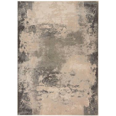 Maxell Ivory and Grey 9'3" x 12'9" Modern Area Rug