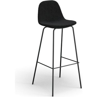 Maxine Boucle Bar Height Stools Set of 2 In Black