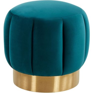 Maxine Channel Tufted Otttoman In Petrol