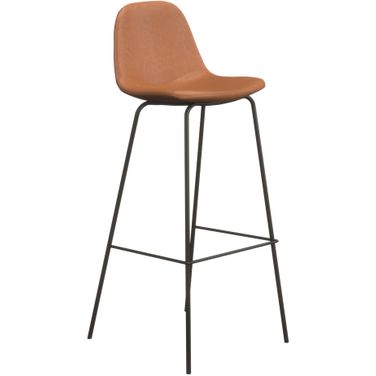 Maxine Vegan Leather Bar Height Stools Set of 2 In Saddle