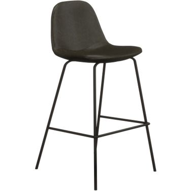 Maxine Vegan Leather Counter Height Stools Set of 2 In Midnight