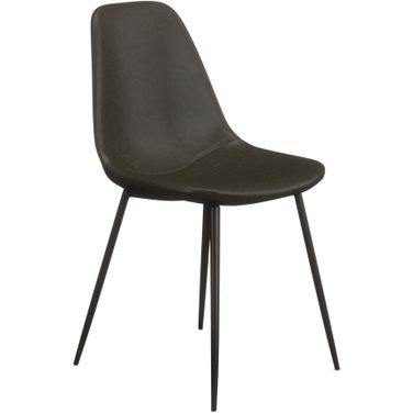 Maxine Vegan Leather Side Chairs Set of 2 In Midnight