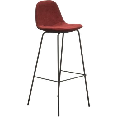 Maxine Velvet Bar Height Stools Set of 2 In Claret