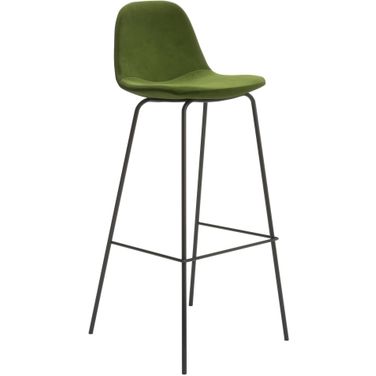 Maxine Velvet Bar Height Stools Set of 2 In Forest