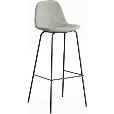 Maxine Velvet Bar Height Stools Set of 2 In Grey