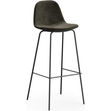 Maxine Velvet Bar Height Stools Set of 2 In Smoke