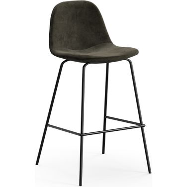 Maxine Velvet Counter Height Stools Set of 2 In Smoke