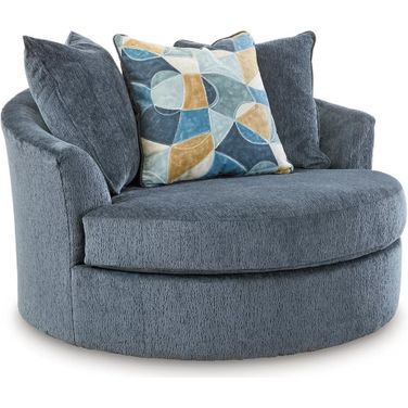 Maxon Place Oversized Swivel Accent Chair In Navy