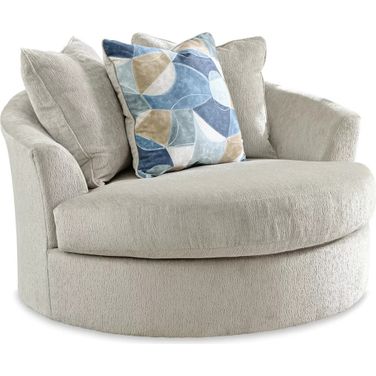 Maxon Place Oversized Swivel Accent Chair In Stone