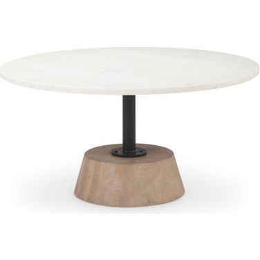Maxwell Marble Top Pedestal Base Round Coffee Table