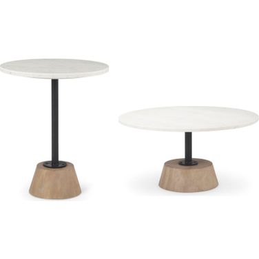 Maxwell Occasional Table Set In White and Black