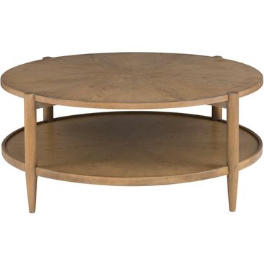 Maxwell Round Cocktail Table In Sunlit Oak