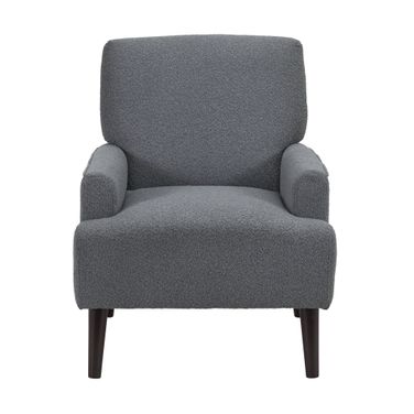 May Boucle Chair In Grey and Espresso