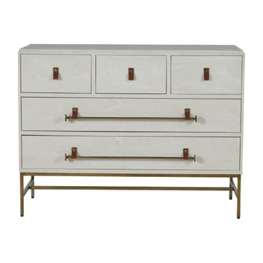 Maya Dresser In Cerused White and Caramel Brown