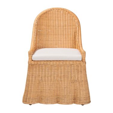 Maya Natural Rattan Accent Chair In Light Honey