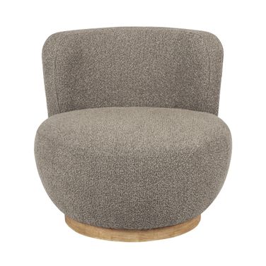Maya Occasional Boucle Fabric Swivel Chair In Gray