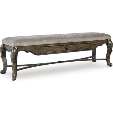 Maylee 63 Inch Dining Bench In Dark Brown