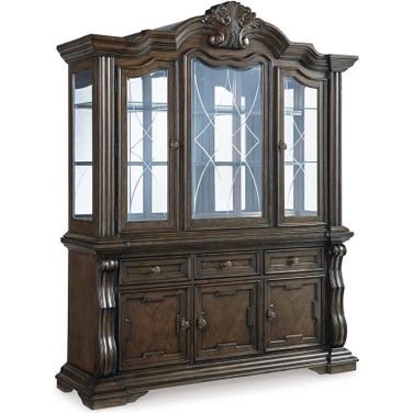 Maylee Dining Buffet and Hutch In Dark Brown