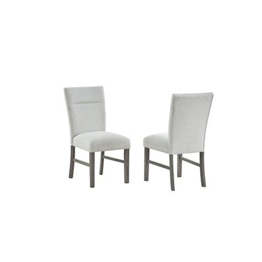 Mayra Fabric Dining Chair Set of 2 in Light Gray