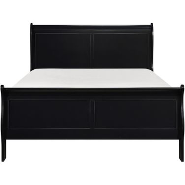 Mayville Burnished Black Queen Sleigh Bed