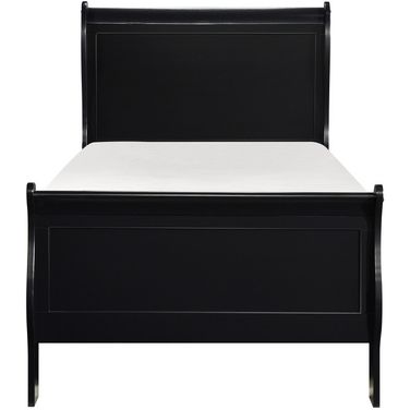 Mayville Burnished Black Twin Sleigh Bed
