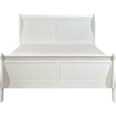 Mayville Burnished White Full Sleigh Bed