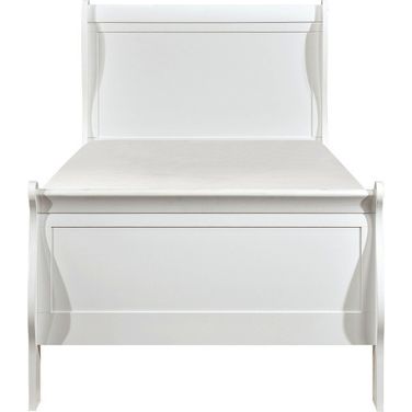 Mayville Burnished White Twin Sleigh Bed
