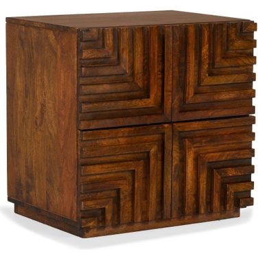 Maze Wood Night Stand In Dark Brown