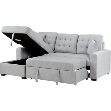 Mccafferty 2-Piece Sectional with Pull-out Bed and Left Chaise with Hidden Storage In Light Gray