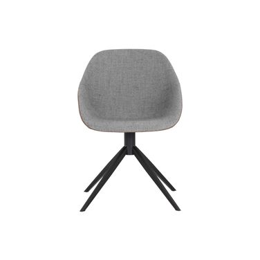 Mccoy Swivel Dining Chair In November Grey and Cinnamon Brown