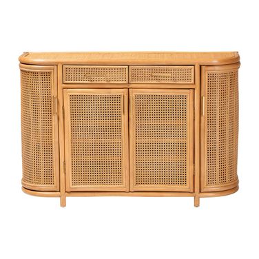 McKenna Natural Rattan Sideboard In Light Honey