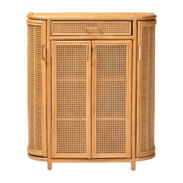McKenna Natural Rattan Storage Cabinet In Light Honey