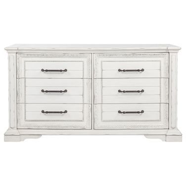 McKinney 6-Drawer Bedroom Dresser Cabinet In Vintage White