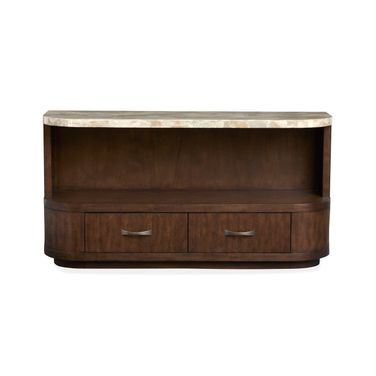 Mcpherson Demilune Sofa Table In Burnt Umber