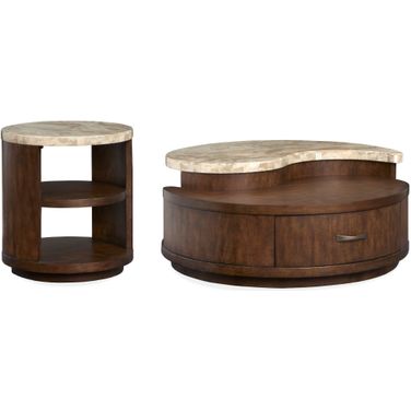 Mcpherson Round Occasional Table Set In Burnt Umber