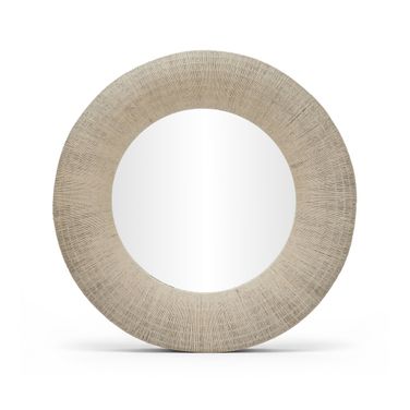 Meadow 36 Inch Jute Rope Framed Mirror In Natural