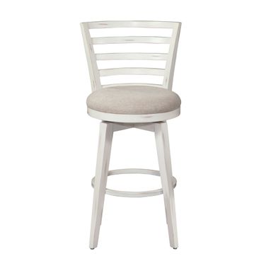 Meadowbrook Bar Height Swivel Stool In White Wash