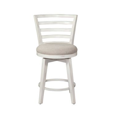 Meadowbrook Counter Height Swivel Stool In White Wash