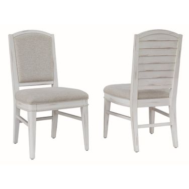 Meadowbrook Upholstered Side Chair Set of 2 In White Wash
