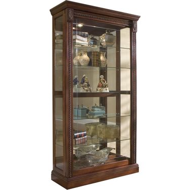 Medallion Cherry Two Way Sliding Door Curio