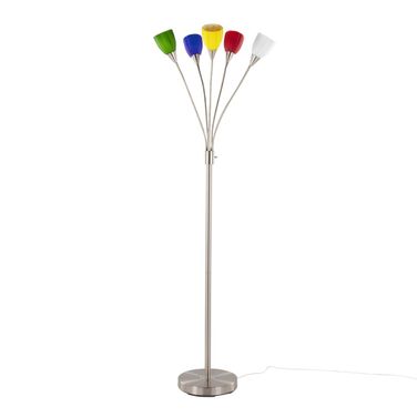 Medusa 71 Inch Metal Floor Lamp 5 Arm In Brushed