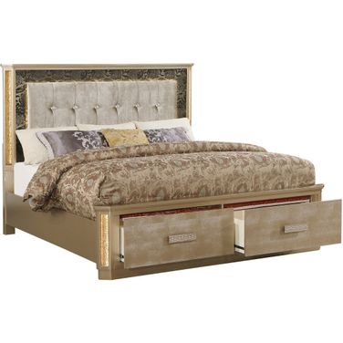 Medusa Queen Gold Finish Bed