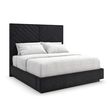 Meet U In The Middle King Upholstered Bed In Black
