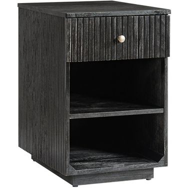 Meg 1-Drawer End Table In Charcoal