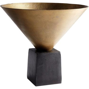 Mega Black Bronze And Antique Brass Small Vase