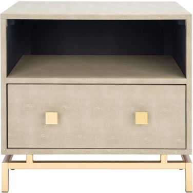 Meilana 1 Shelf 1 Drawer Nightstand in Taupe