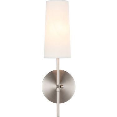 Mel 1 Light Burnished Nickel And White Shade Wall Sconce