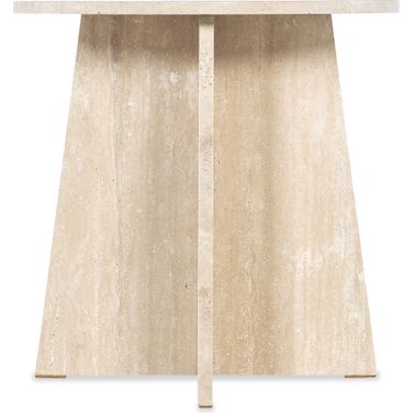 Melange Cirque End Table In White and Cream