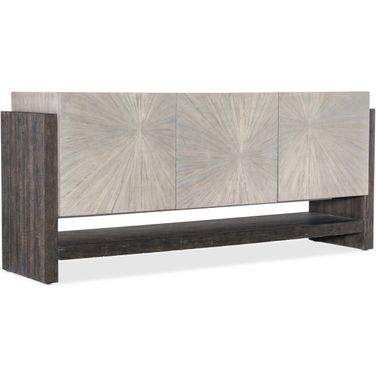 Melange Ground Perspective Credenza In Light Wood