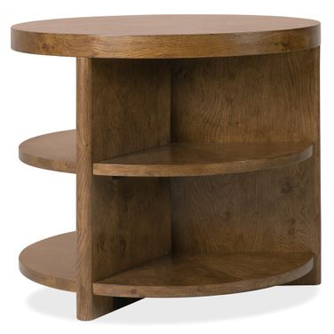 Melange Mulholland Round End Table In Golden Brown